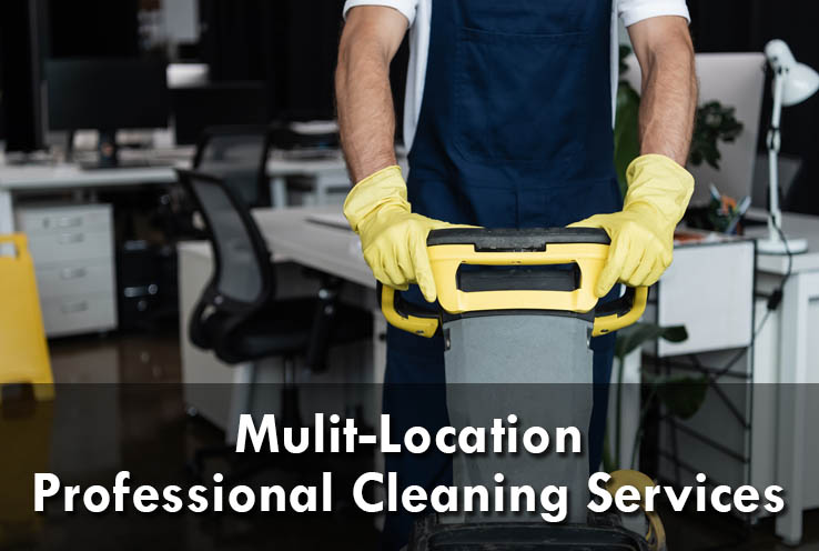 multi-location professional cleaning services janitor washing franchise floors